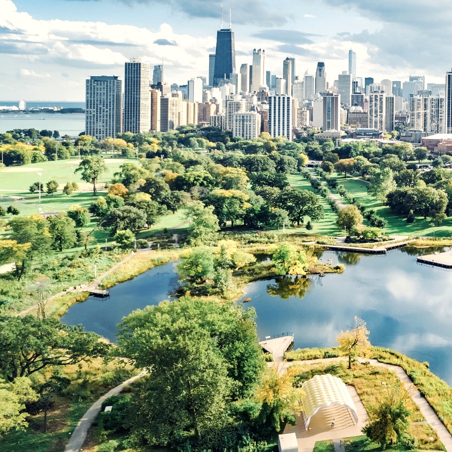 Lincoln Park along the lakefront